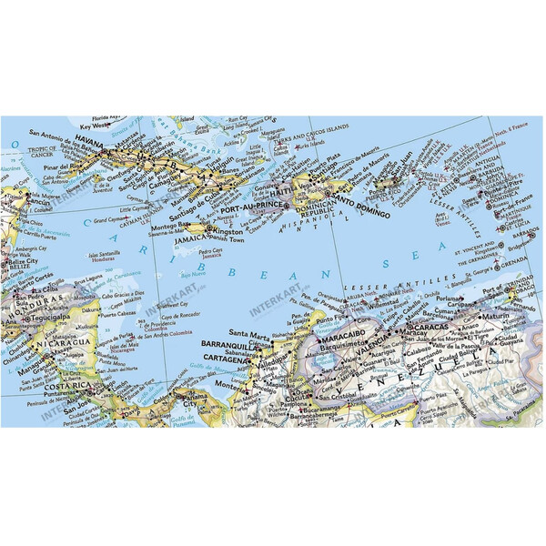 National Geographic Continent map north America, politically