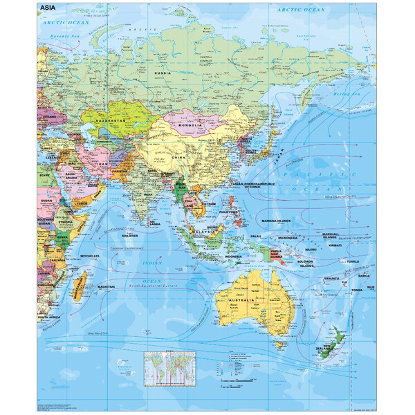 Stiefel Continental map Asia political (english)