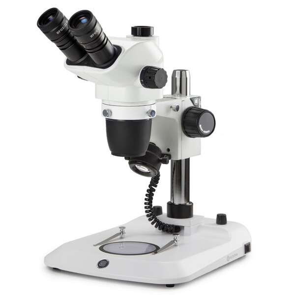 Euromex Stereo zoom microscope NZ.1903-P, 6.7-45x, Column,  Reflected and transmitted light, trino