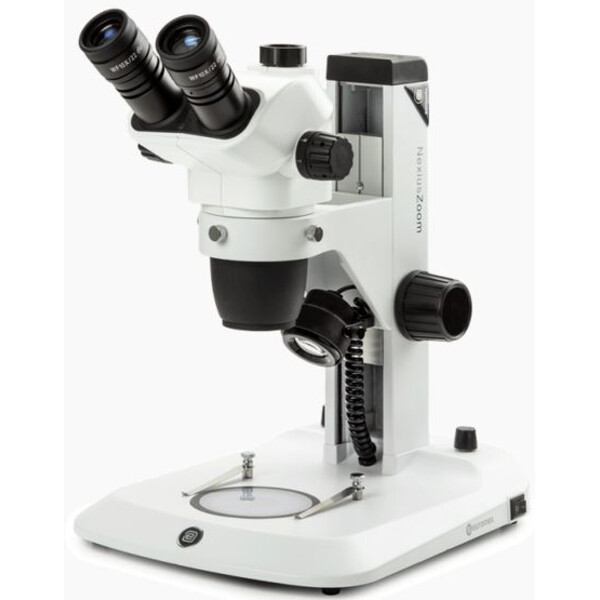 Euromex Stereo zoom microscope NZ.1903-S, 6.7-45x, Gear rack, Incident and transmitted light, trino