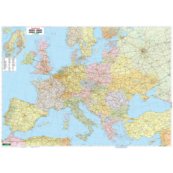 freytag & berndt Continental map Europe (172 x 123 cm)