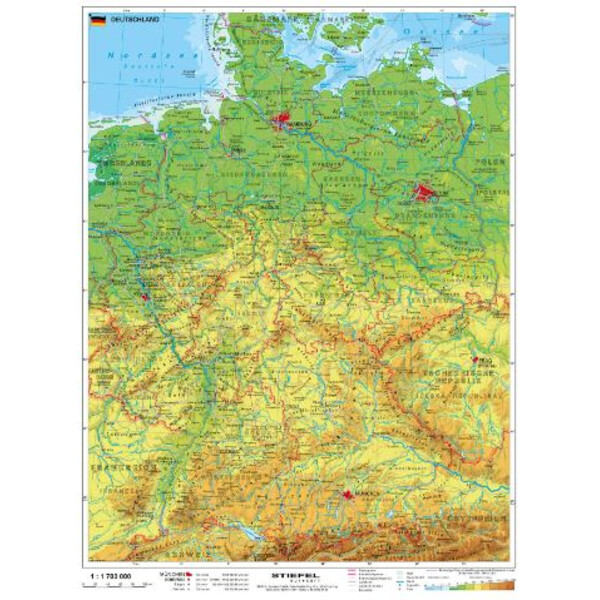 Stiefel Map Germany physically