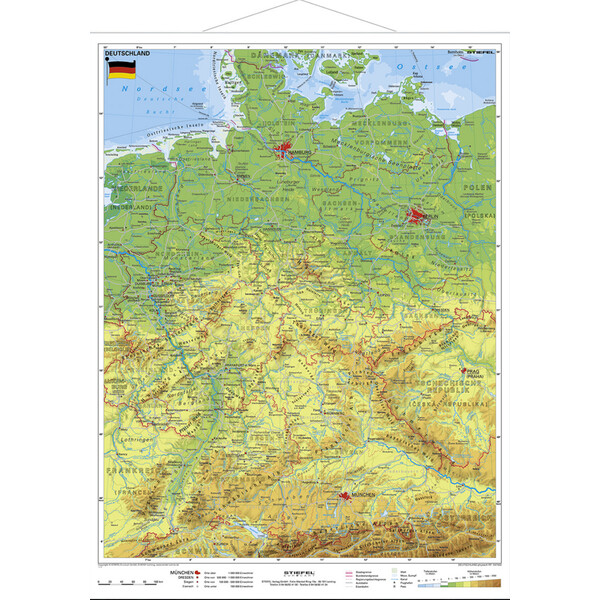 Stiefel Map Deutschland physisch (67 x 91 cm)