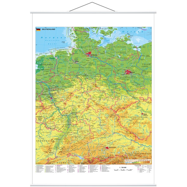 Stiefel Map Germany with UNESCO World Heritage Sites and metal bars