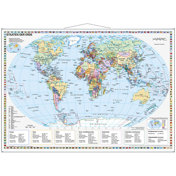 Stiefel World map Staaten der Erde (95 x 66 cm)