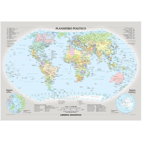 Libreria Geografica World map Planisfero fisico e politico