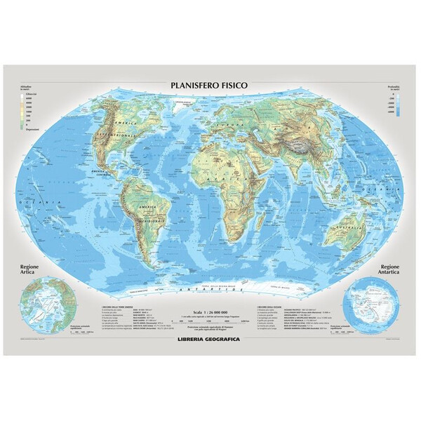 Libreria Geografica World map Planisfero fisico e politico