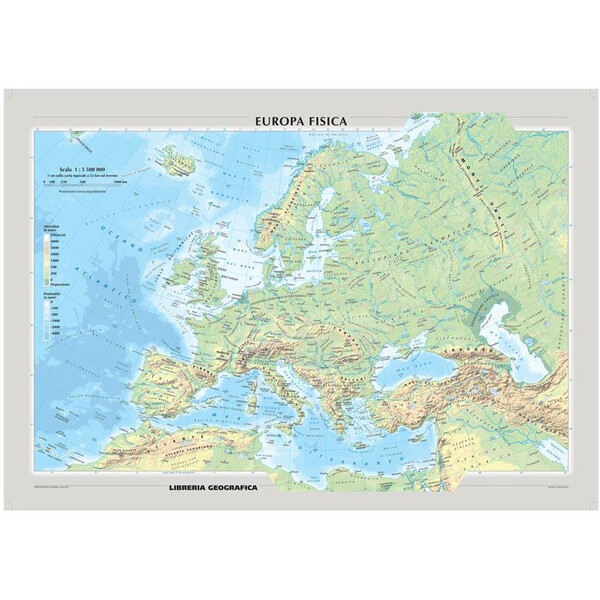 Libreria Geografica Continental map Europa fisica e politica