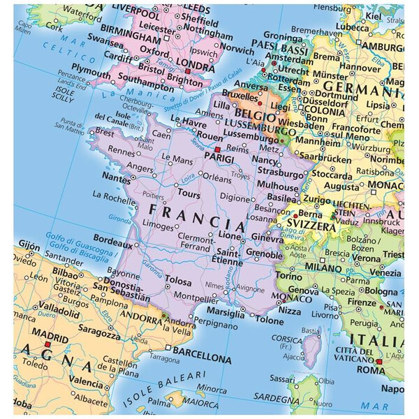 Libreria Geografica Continental map Europa fisica e politica