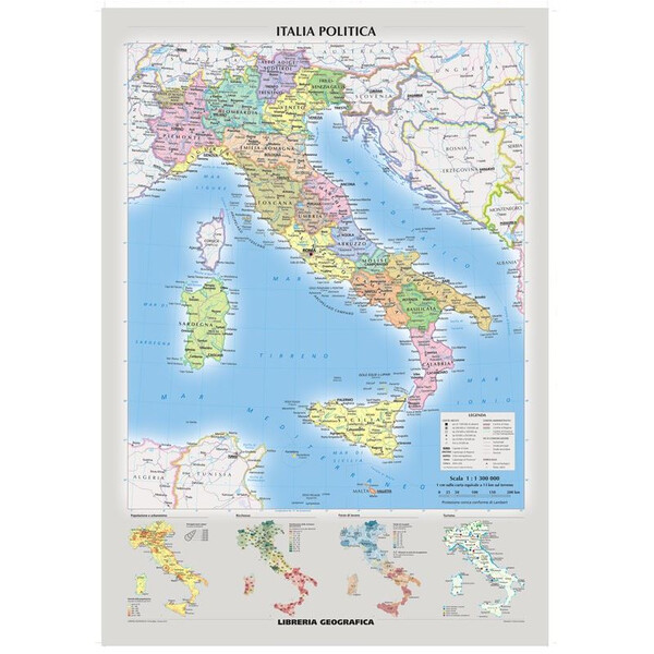 Libreria Geografica Map Italia fisica e politica
