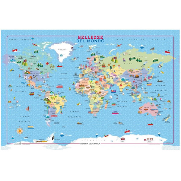 Libreria Geografica World map Bellezze del Mondo