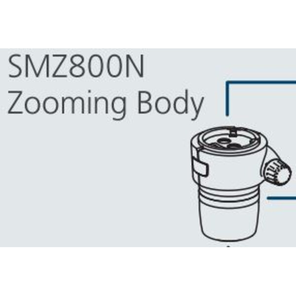 Nikon SMZ-800N Stereo Zoom Head, bino, 10-80x, click stop, ratio 8:1, 64 mm, 20°, WD 78 mm