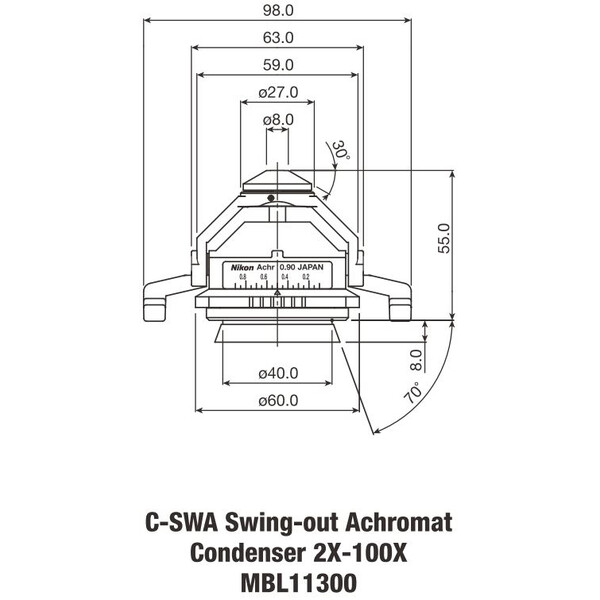 Nikon Achromat Swing-out Condenser 2-100x N.A. 0.90