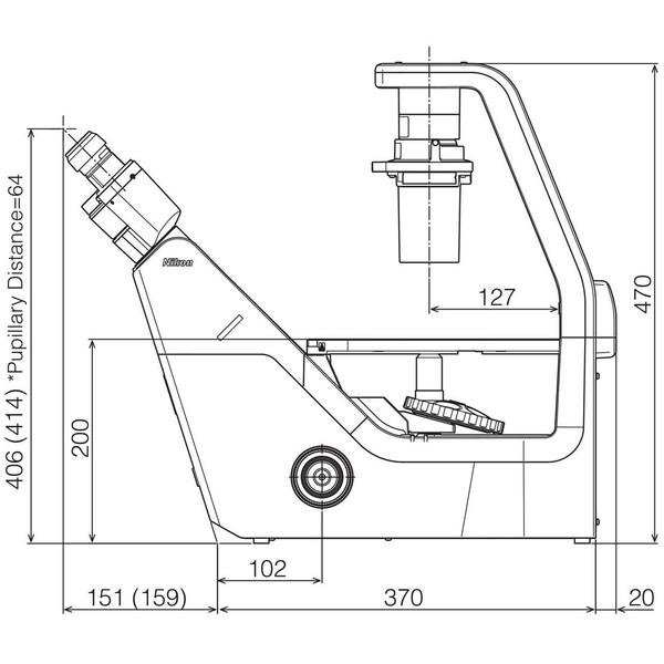 Nikon Eclipse TS2 inverted trino microscope with phase contrast, without objectives