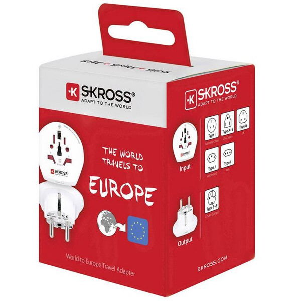 Skross Power pack World to Europe travel adapter