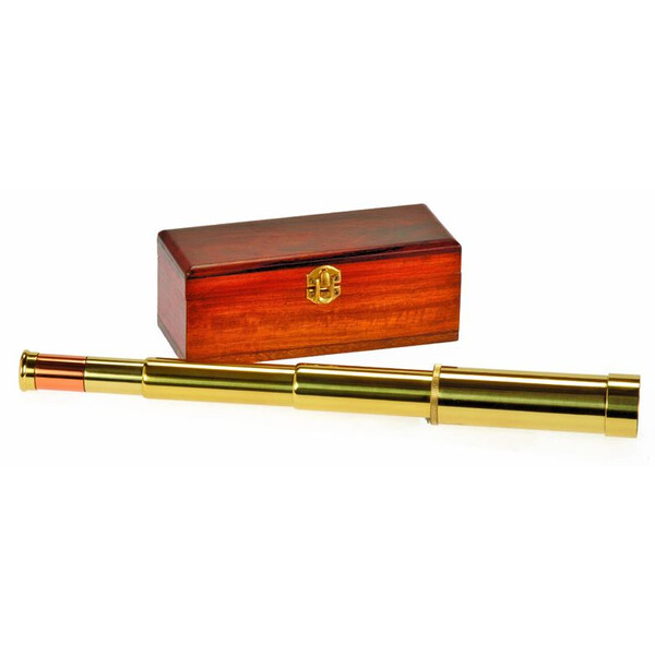 Helios Optics Pocket telescope Admiral 10-30x30 Brass and Mahogany Presentation Box