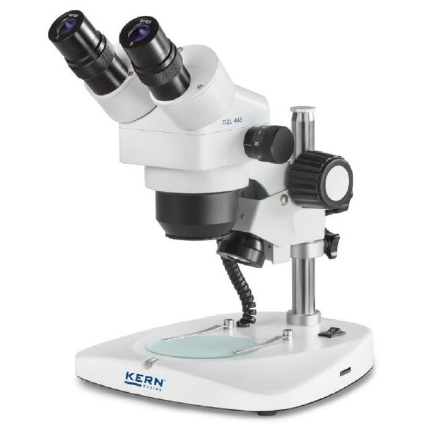 Kern Stereo zoom microscope OZL 445, Greenough, Column, binocular, 0.75-3.6x, 10x/21, 0.35W LED