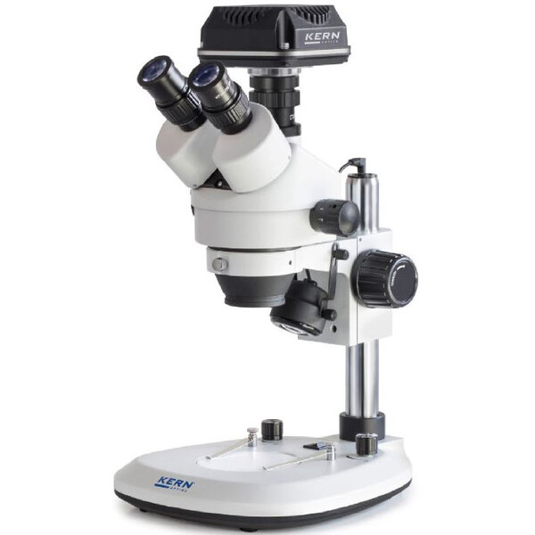 Kern Microscope OZL 464C825, Greenough, Column, 7-45x, 10x/20, Incident-Transmitted light 3W LED, Camera 5MP, USB 2.0