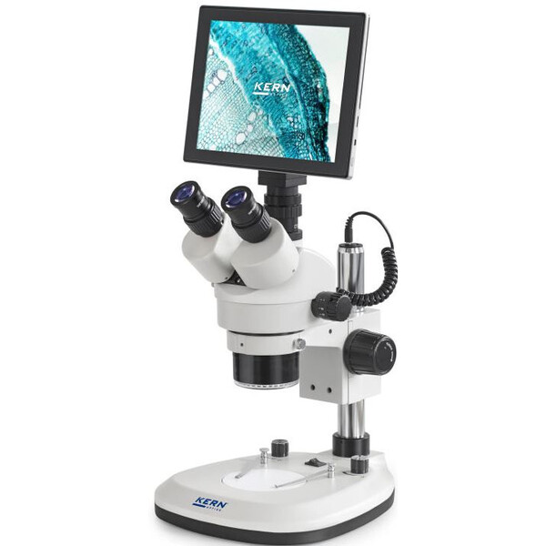 Kern Microscope OZL 466C241, Greenough, Säule, 7-45x, 10x/20, Auf-Durchlicht, 3W LED, Ringl.Kamera 5MP, USB 2.0, HDMI, WiFi, Tablet