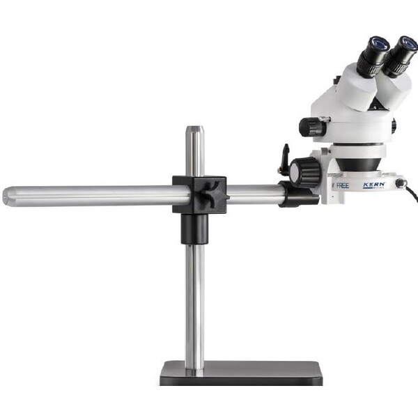 Kern Stereo zoom microscope OZL 963, trino, 0.7-4.5x, Tripod with Telescopic Arm, Stage Plate, LED Ring Illuminator