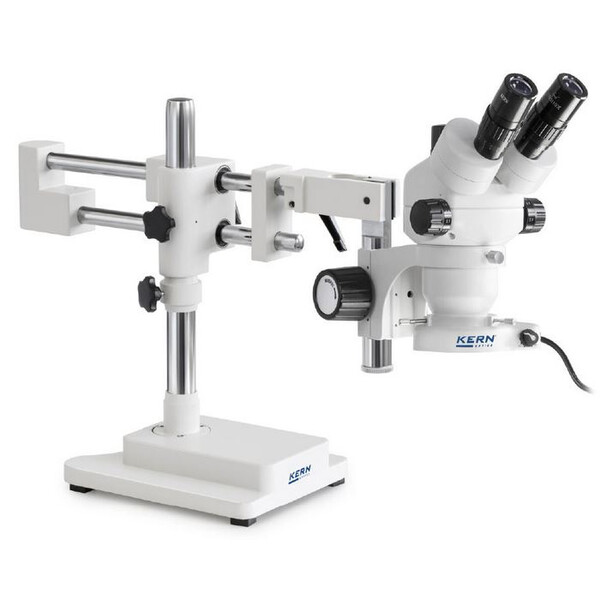 Kern Stereo zoom microscope OZM 922, bino, 7x-45x, HSWF10x23mm, Tripods & Mounts, Double arm (515 mm x 614 mm) w. stage, LED Ring light 4.5 W