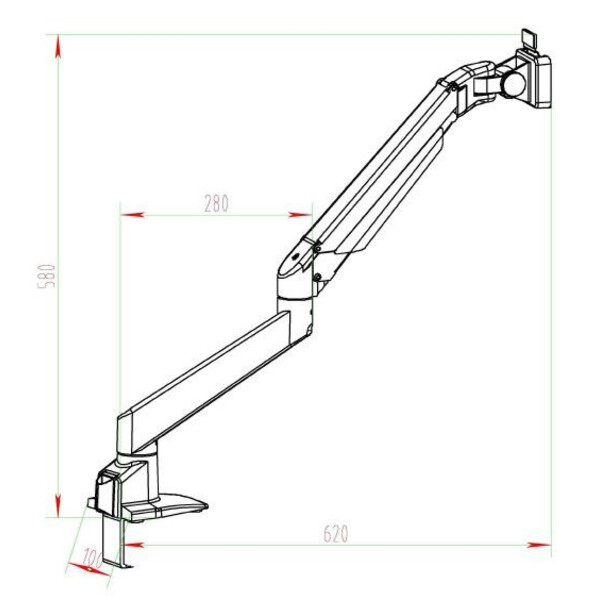 Kern Stereo zoom microscope OZM 982, bino 7-45x, HSWF 10x23 mm, Industriel stand, spring, table clamp, LED ring light 4.5W
