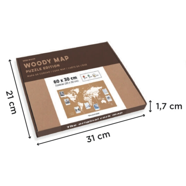 Miss Wood Puzzle Map M - White