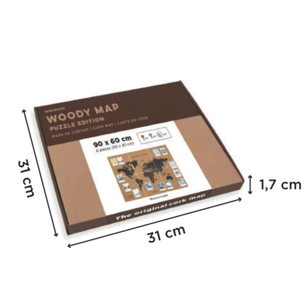 Mappemonde Miss Wood Puzzle Map XL - Black