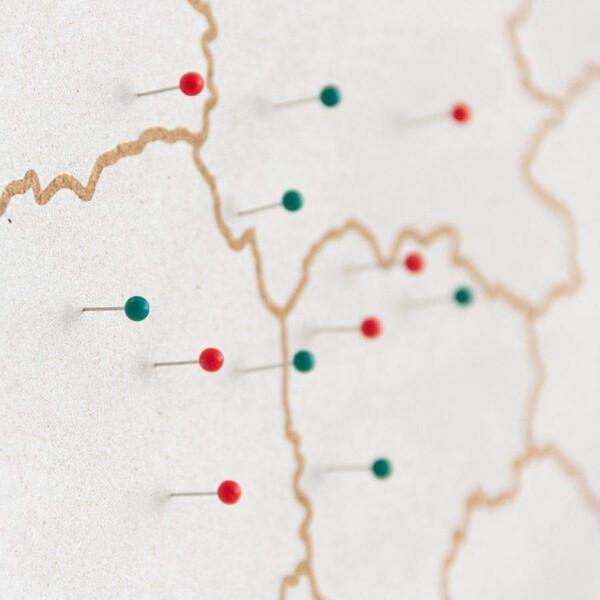 Miss Wood Woody Map Countries Deutschland Cork L white (60 x 45 cm)