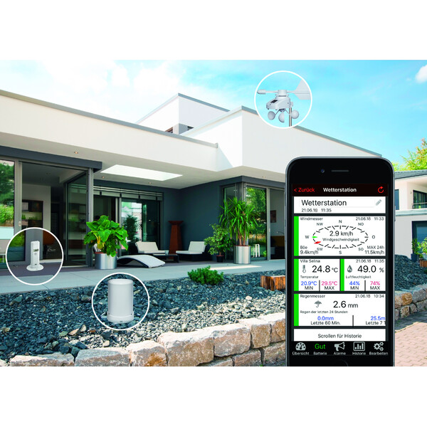 TFA weather station set with climate, rain & wind transmitter WEATHERHUB