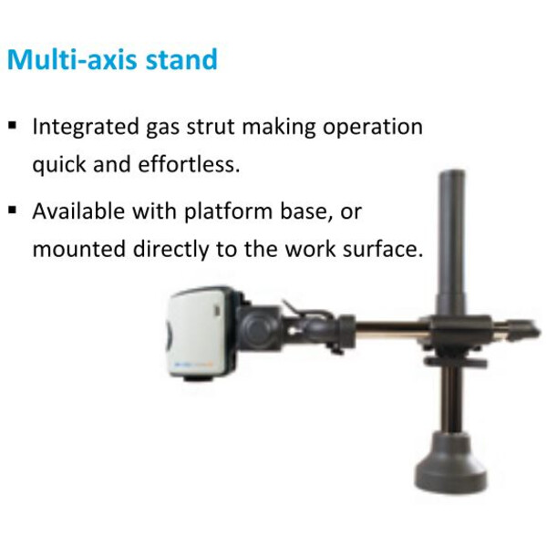 Vision Engineering Microscope EVO Cam II, ECO2502, multi-axis, LED light, 0.62x W.D.106mm, HDMI, USB3, 24" Full HD