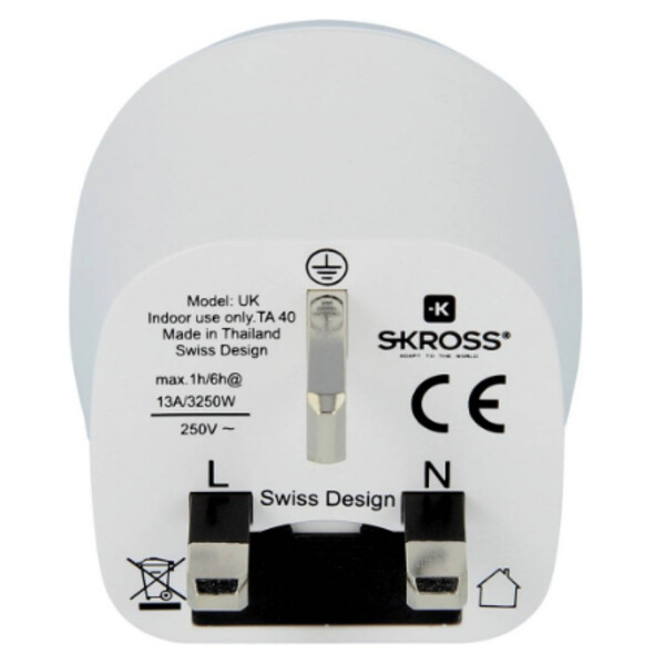 Alimentation électrique Skross Reiseadapter Europe to UK