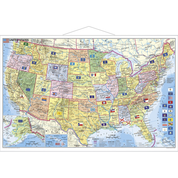 Stiefel Map USA political with postcodes