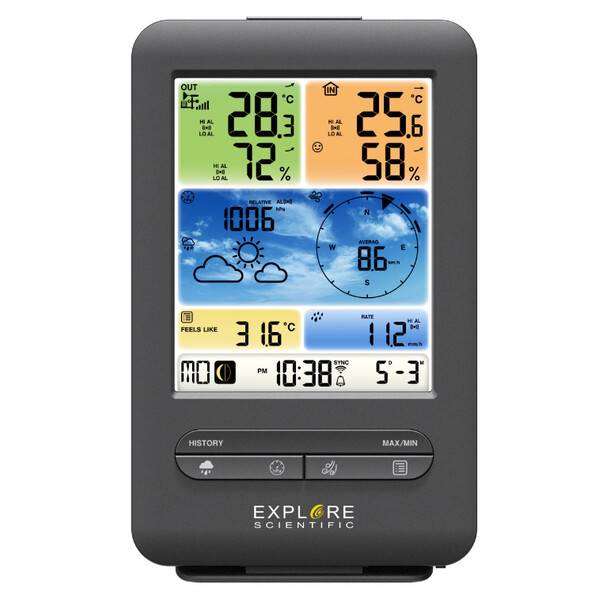 Explore Scientific Weather station WLAN-Wettercenter mit 5-in-1 Profi-Sensor V