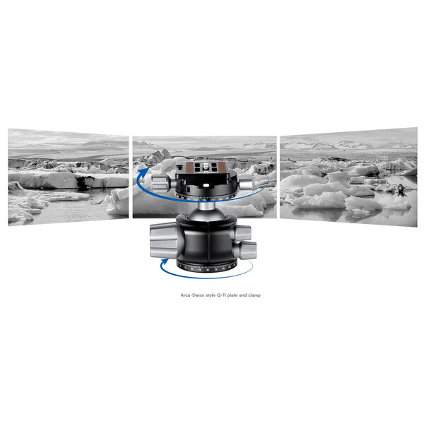 Leofoto Tripod ball-head LH-36R, dual panorama function + NP-50 quick release plate