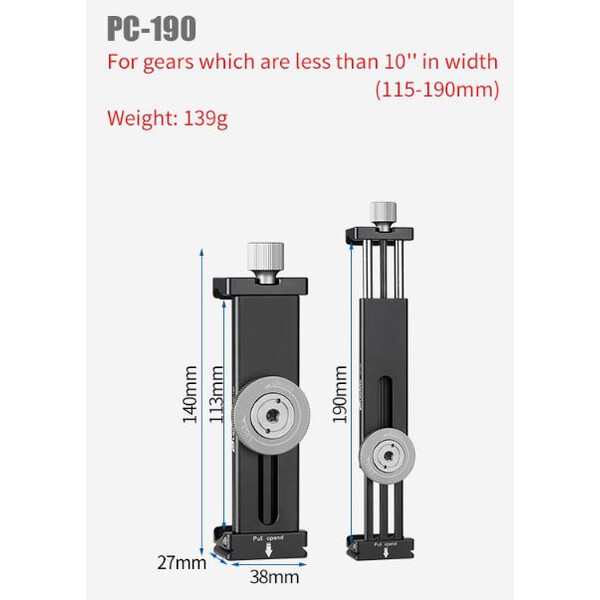 Leofoto Mounting Tablet-Halterung PC-190 115-190mm