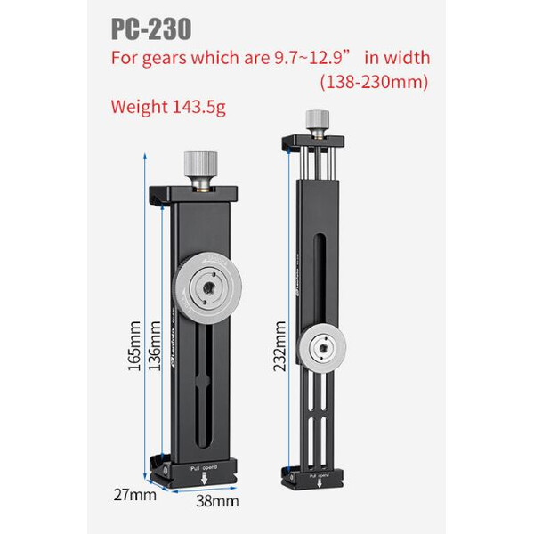 Leofoto Mounting Tablet-Halterung PC-230 138-230mm