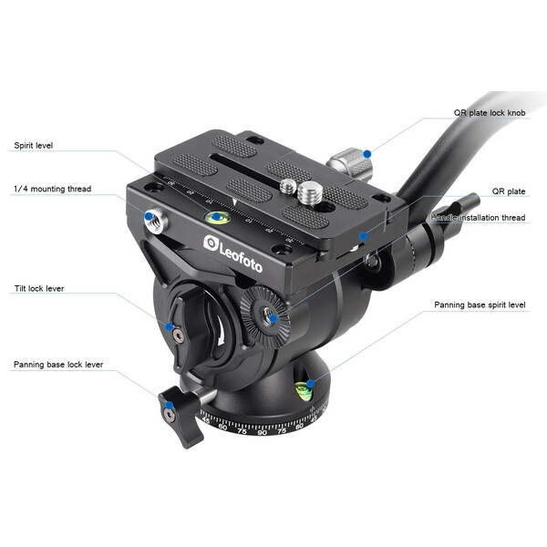 Leofoto Carbon monopod MF-324CL + VD-04 pan-tilt foot + BV-10 video tilt head