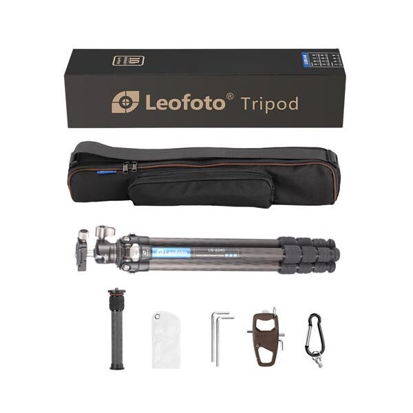 Leofoto Carbon tripod LS-224C Ranger + Ballhead LH-25 + kurze Mittelsäule DC-222C