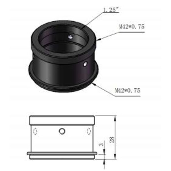 ZWO Adaptors T2 to 1.25" adapter