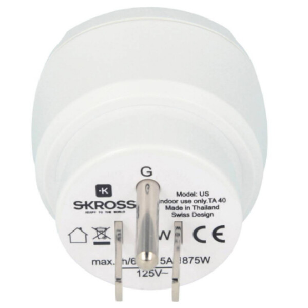 Skross Power pack Travel adapter Europe to USA