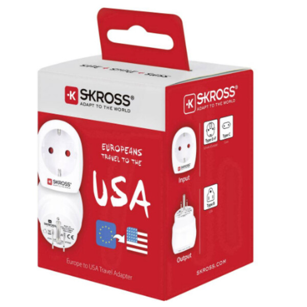 Skross Power pack Travel adapter Europe to USA