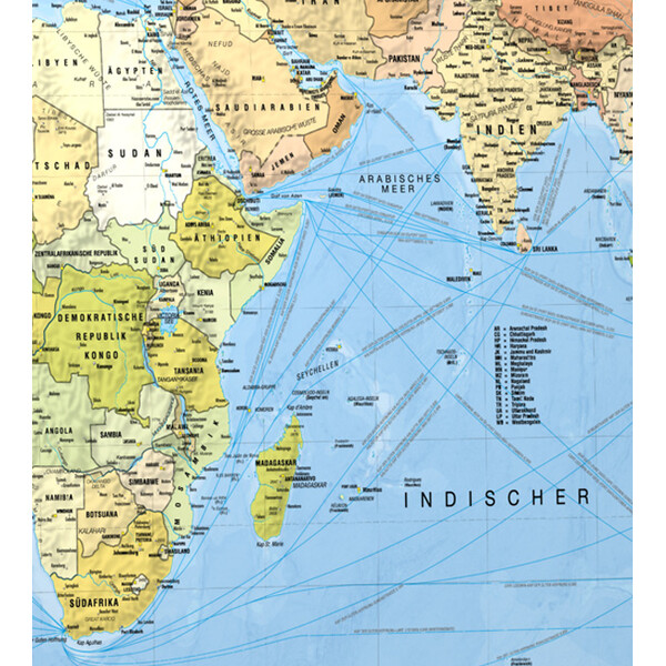 Bacher Verlag World map Reiseweltkarte (138x98)