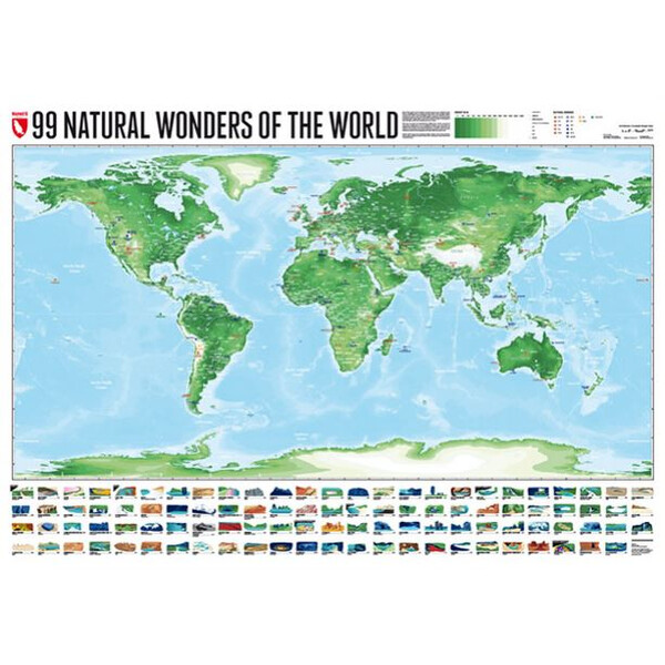 Marmota Maps World map 99 Naturral Wonders (100x70)