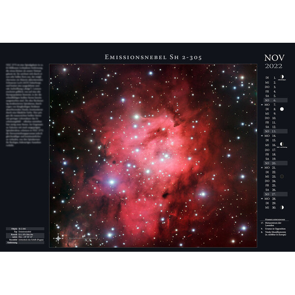 Astronomie-Verlag Calendar Weltraum-Kalender 2022