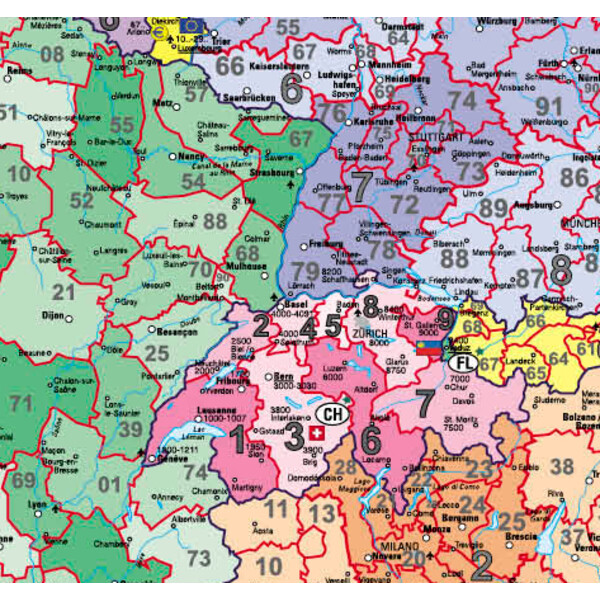 Stiefel Continental map Europa PLZ (97 x 119 cm)