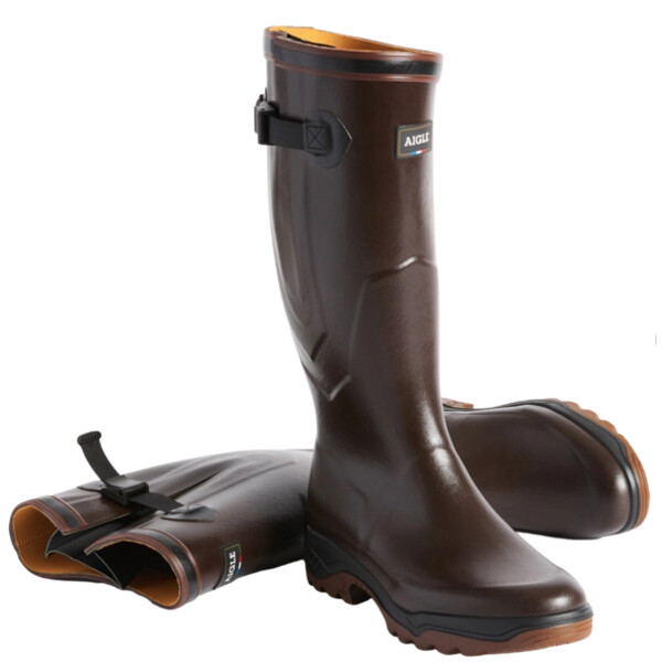 Aigle PARCOURS 2 VARIO BROWN RUBBER BOOTS, SIZE 8