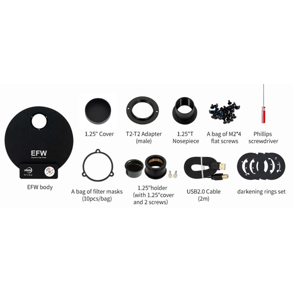 ZWO Motorised filter wheel EFW 7x36mm II