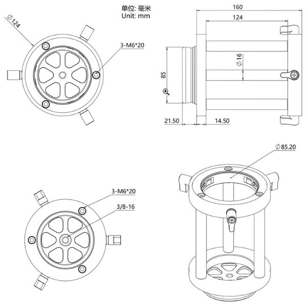 ZWO PIer Extension PE160 for AM5