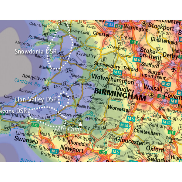 Carte des continents Oculum Verlag Sky Quality Map Europe